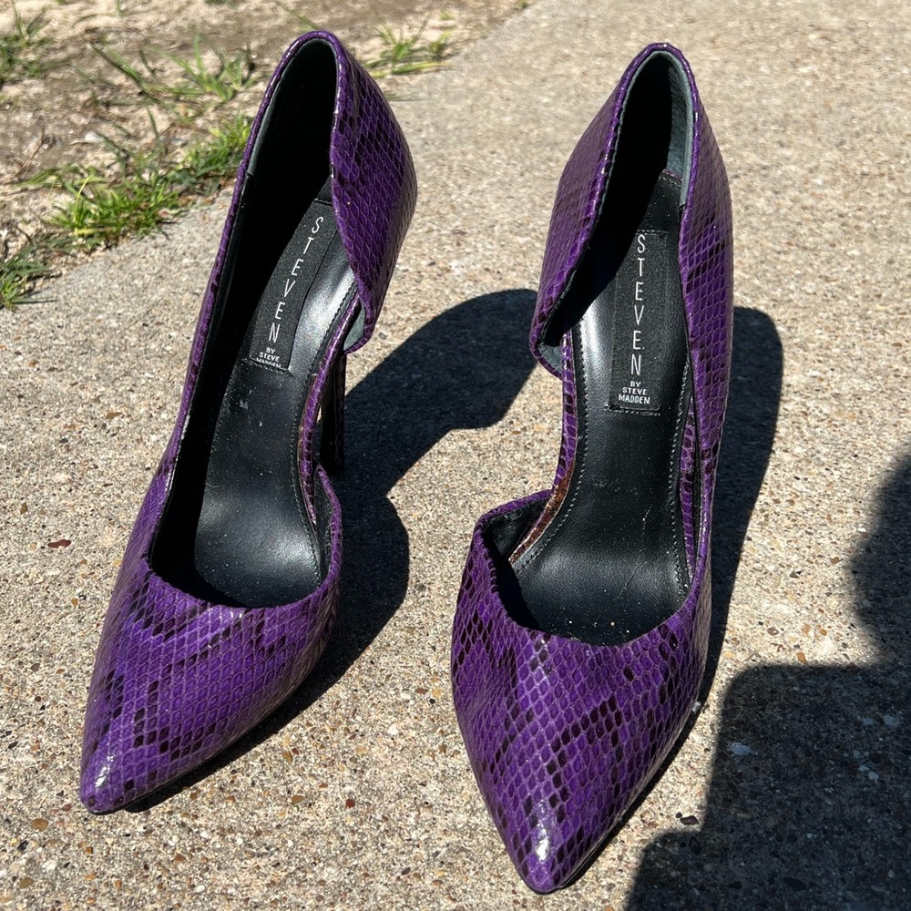 Steven by Steve Madden | “Newbee” Snakeskin D’Orsay Stiletto Pump | Size 8M